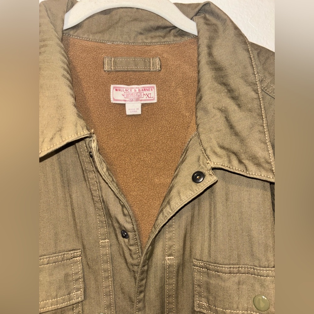 Wallace & Barnes Herringbone Fleece Lined Shirt Jacket Size XL - Picture 3 of 9